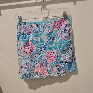 Lilly Pulitzer Vibrant Floral Mini Skirt - Blue and Pink